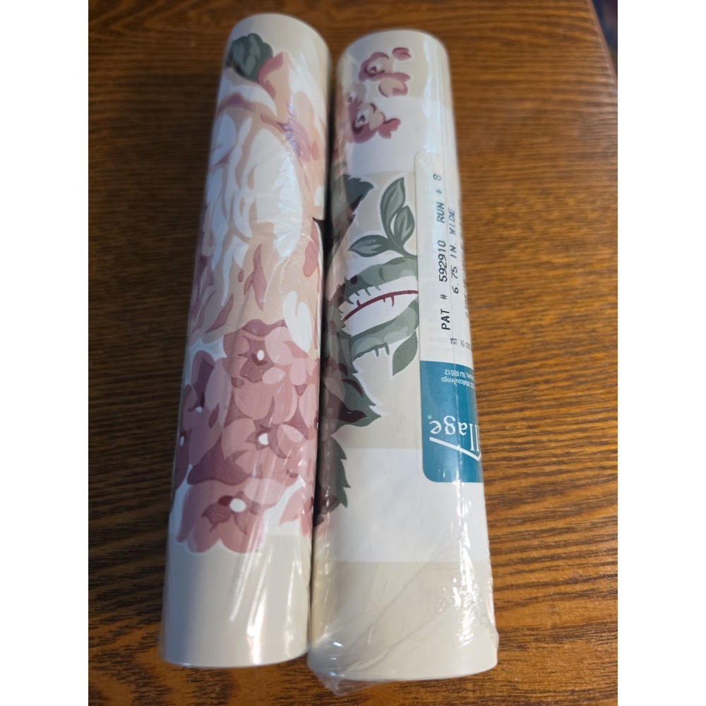 Nos VtgVillage Borders Lot Of 2 Border Floral 5 yds x 6.75" P592910